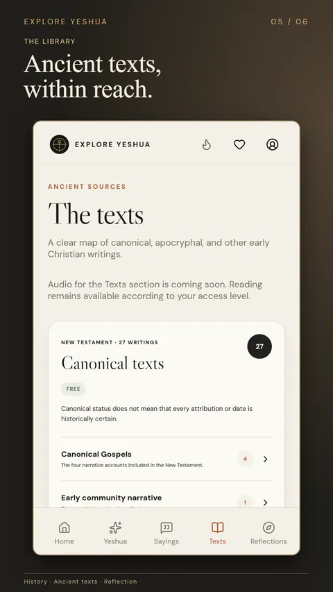 Ancient texts in Explore Yeshua